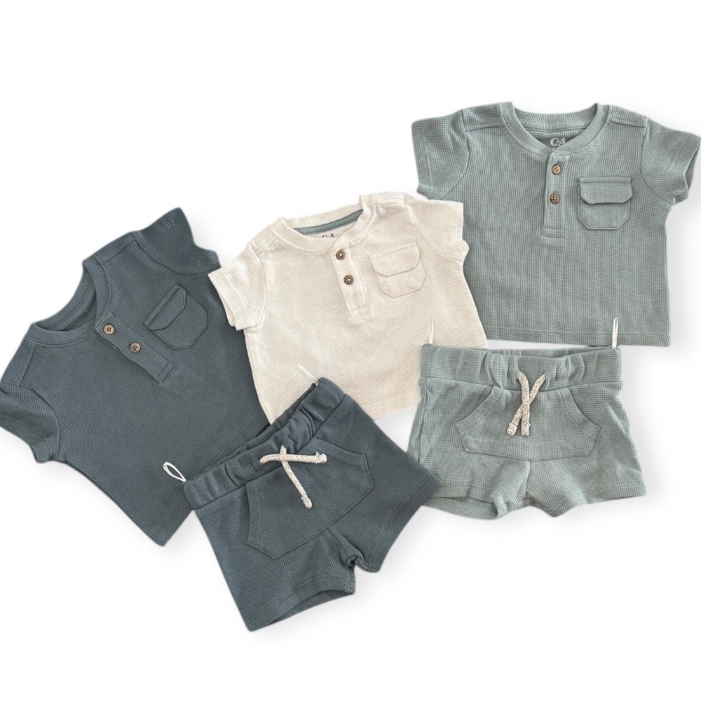 C&A Baby Outfit Set, 2-3 Months, T-Shirt and Shorts, Cotton Blend